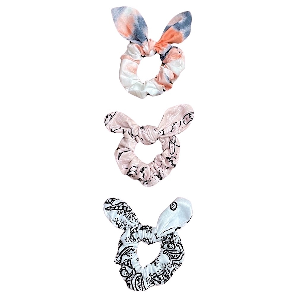 Bunny Ear Hair Scrunchie Bundle